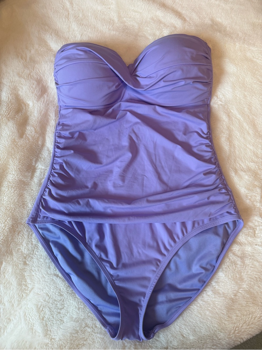 Anne Cole Classic One-Piece Swimsuit in Lavender, Size 12